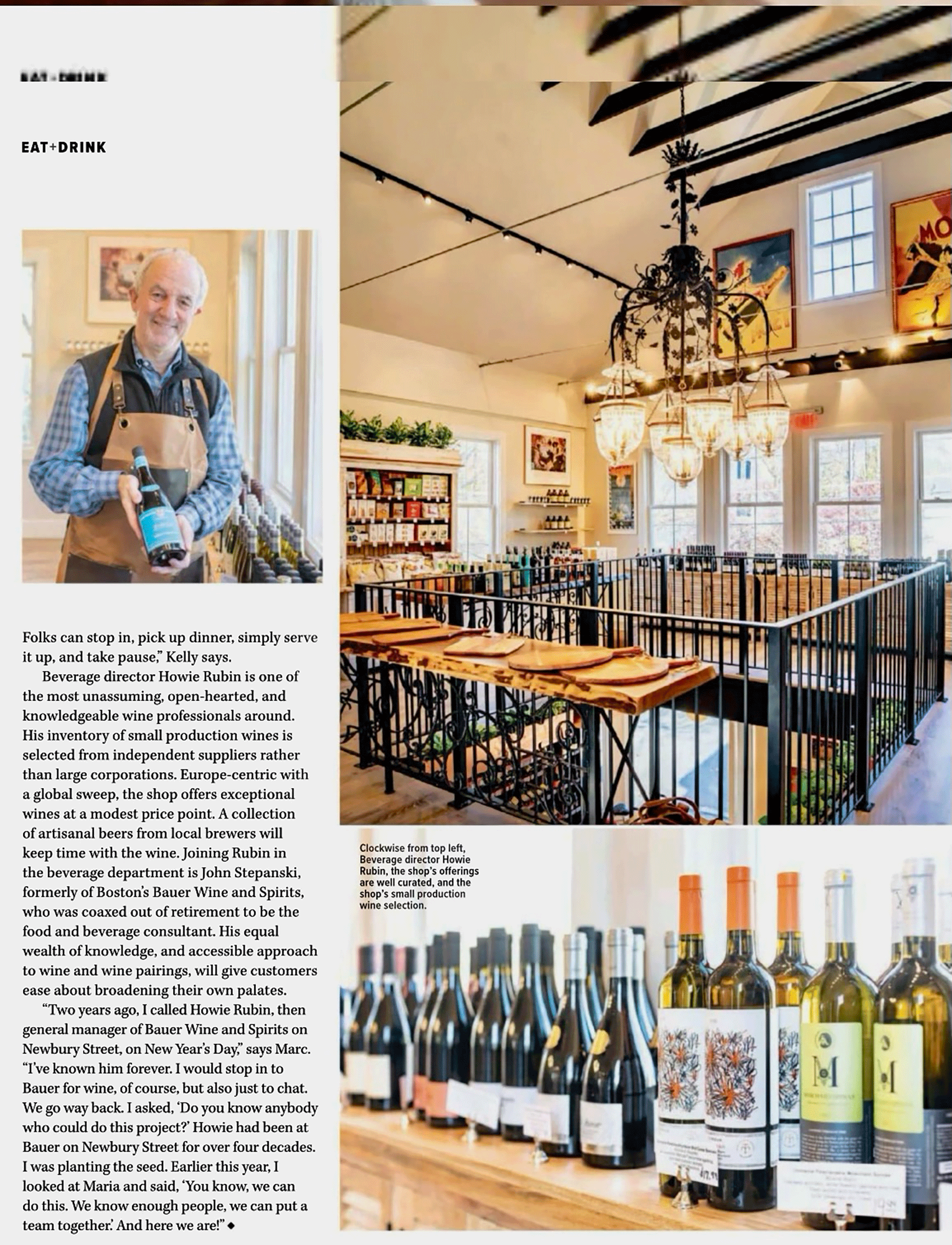 Vin Fromage's press coverage in North Shore Magazine's December 2023 issue pg 31